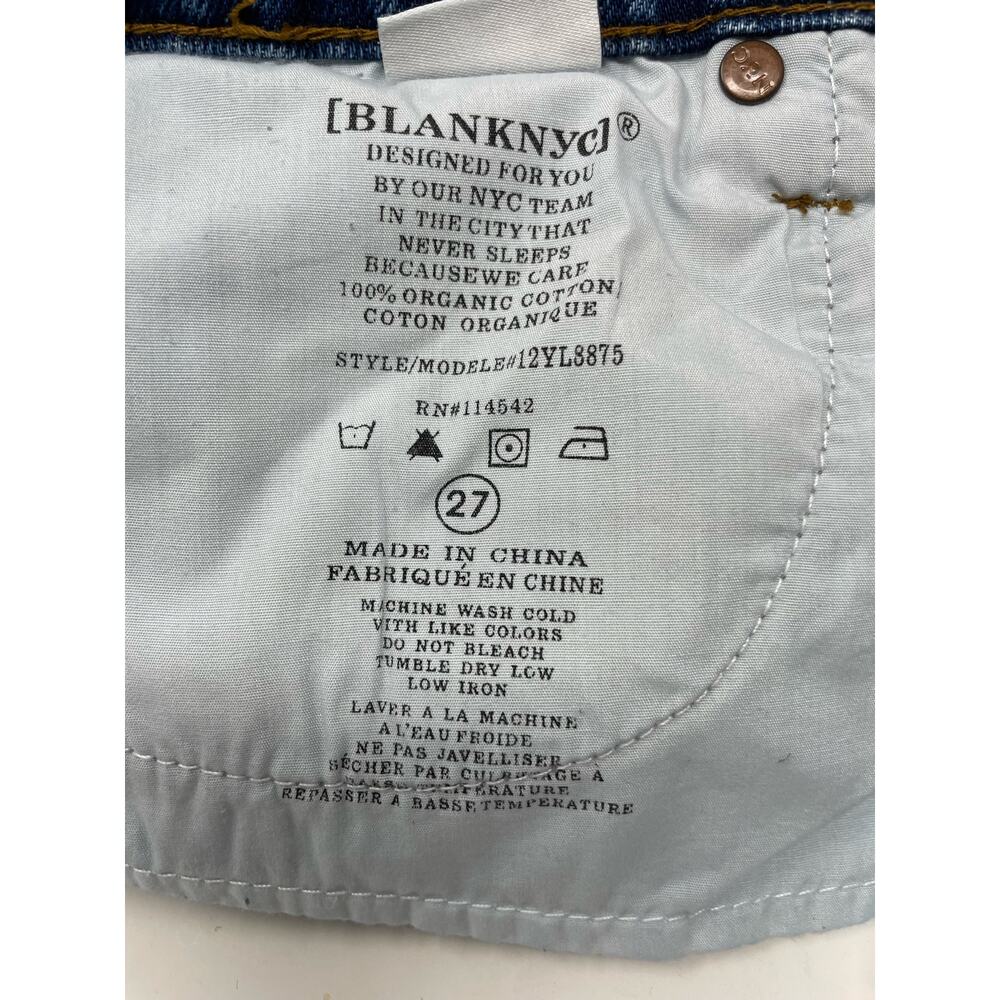 BLANKNYC The Barrow Raw Hem Jean Shorts Blue Distressed Womens Size 27"/ 4 NWT - Picture 8 of 8